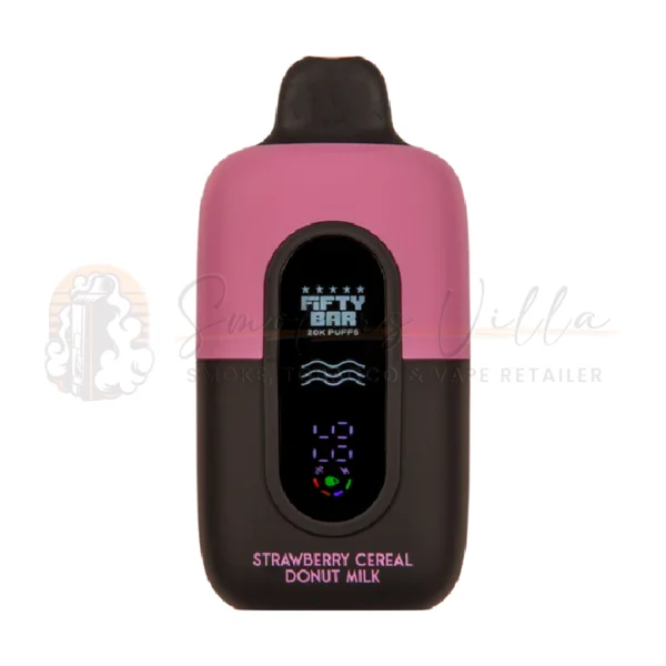 Strawberry Cereal Donut Milk (BLK Series) – Fifty Bar V2 20K Puffs – 5% NIC – Disposable Vape
